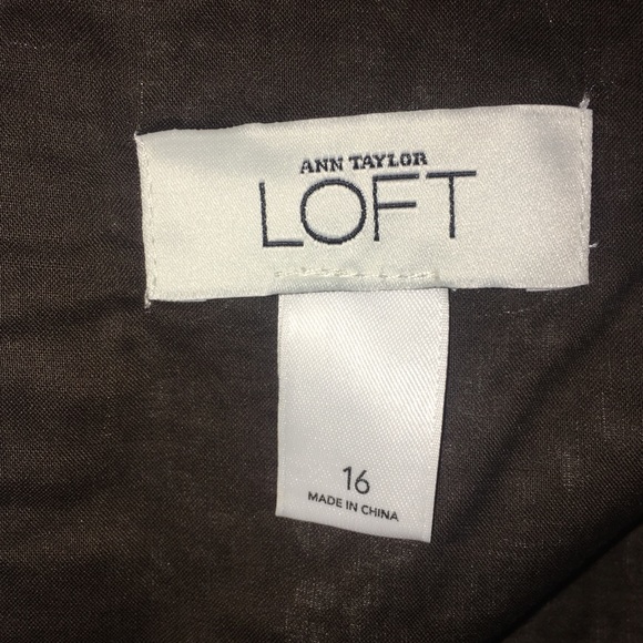 Ann Taylor Loft Sz 16 Brown & White Strapless Top - Picture 4 of 5